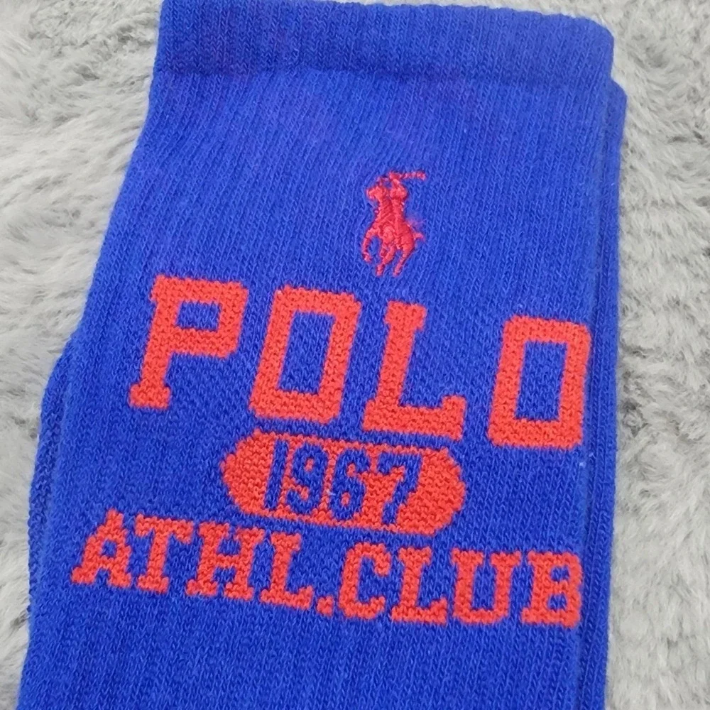 Polo Ralph Lauren Socks Mens 10-13 Blue Polo 1967 Athl Club Pony Crew Mid Calf